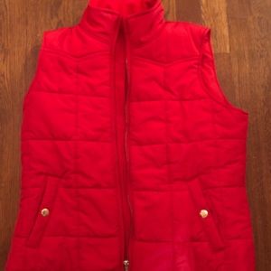 Red puffer vest